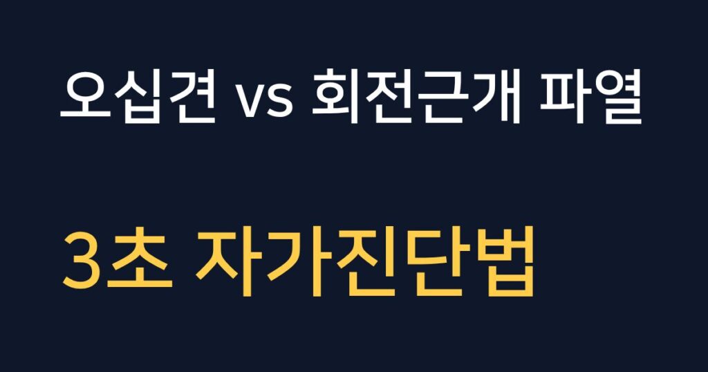 오십견과 회전근개 파열 차이를 구분하는 3초 자가진단 방법 안내 이미지