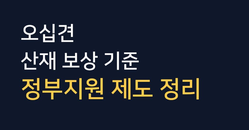 오십견 산재 보상 신청 기준과 정부 지원 제도를 정리한 안내 이미지